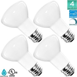 4-Pack R20 LED Bulb, Luxrite, 45W Equivalent, 2700K Warm White, Dimmable, 460 Lumens, BR20 LED F ...