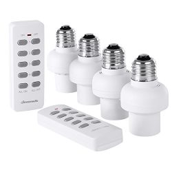 Dewenwils Remote Control Light Lamp Socket E26/E27 Bulb Base, Wireless Light Switch Kit, White ( ...