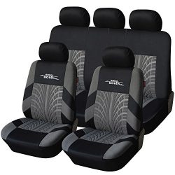 AUTOYOUTH Car Seat Covers Universal Fit Full Set Car Seat Protectors Tire Tracks Car Seat Access ...