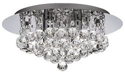 Ultra Modern 4 Light Crystal Glass Flush Ceiling Light Fitting By Haysom Interiors