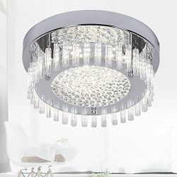 Flush Mount Ceiling Light Ceiling Lamp Contemporary Pendant Light Chandelier Roundness Glass K9  ...