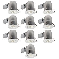 Globe Electric 6″ Swivel Spotlight Round Recessed Lighting Kit Dimmable Downlight, Contrac ...