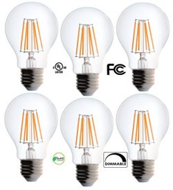 Bioluz LED Vintage 40 Watt Light Bulb, Edison Style Filament LED, Dimmable A19, Uses 4.5 Watts,  ...