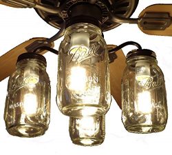 LAMP GOODS Mason Jar CEILING FAN Light Kit New Quart Jars