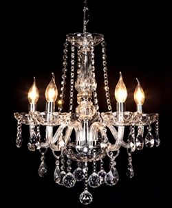 Classic Vintage Crystal Candle Chandeliers Lighting 5 Lights Pendant Ceiling Fixture Lamp for El ...