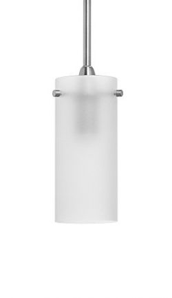 Effimero Small Pendant Light Industrial Frosted Glass -Brushed Nickel- Linea di Liara LL-P316F-BN