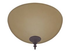 Hunter 21827 Builder Amber Light Bowl, with New Bronze and Antique Brass Cap and Finials