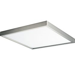 GetInLight Square 12-inch Dimmable Flush Mount Ceiling Fixture, 22 Watt, Brushed Nickel Finish,  ...