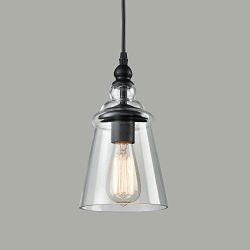 Axiland 1-Lights Kitchen Island Pendant Lights Hanging Lamp with Clear Glass Shade