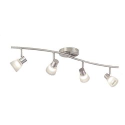 4-Light Brushed Nickel Fixed Track Light Kit Home Ceiling Decor Lighting 33.5-in