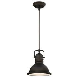 Westinghouse 63087B Boswell One-Light LED Indoor Pendant, Oil Rubbed Bronze Finish with Highligh ...