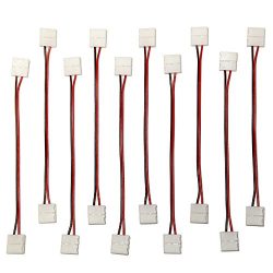 EvZ 10PCS LED 5050 Single Colour Strip Light Connector 2 Pin Conductor 10 mm Wide Strip to Strip ...