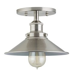 Andante Industrial Ceiling Light Fixture – Brushed Nickel – Linea di Liara LL-C407-BN