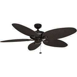 Honeywell Duvall 52-Inch Tropical Ceiling Fan with Five Wet Rated Wicker Blades, Indoor/Outdoor  ...