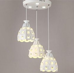 GL&G Simple iron three-head Chandelier Pendent Light for Hallway,Bedroom,Kitchen,Kids Room,L ...