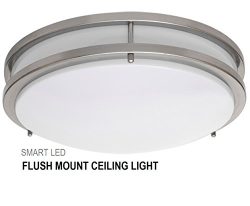 SmartLED 12-Inch LED Ceiling Light Fixture, Flush Mount Dimmable, 15W-1050Lumens (120W Equivalen ...