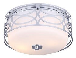 CANARM IFM173B12CH Drake 2 Light Flush Mount with Flat Opal Glass, Chrome