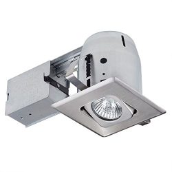 4″ Dimmable Downlight Swivel Spotlight Recessed Lighting Kit, Easy Install Push-N-Click Cl ...