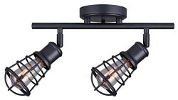 CANARM IT611A02GPH Otto 2 Light Track Rail Graphite with Metal Cage Shades