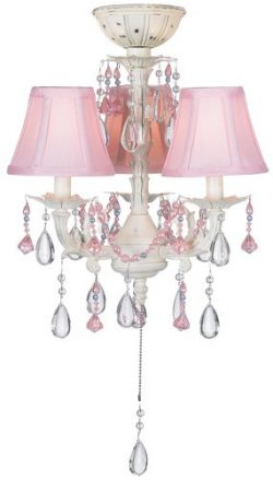 Pretty-in-Pink Pull-Chain Ceiling Fan Light Kit