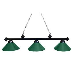 Ozone Black Pool Table Light with Green Shades