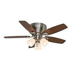 Casablanca Fan Company 53187 Durant 44-Inch Brushed Nickel Ceiling Fan with Five Walnut/Burnt Wa ...