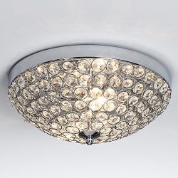 Glanzhaus Contemporary Fashion Style 11.8 Inches Big Clear Crystal Beads Bowl Shaped Chandelier  ...