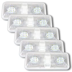 5 Pack RV LED Ceiling Double Dome Light Fixture with ON/OFF Switch Interior Lighting for Car/RV/ ...