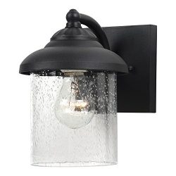 Sea Gull Lighting 84068-12 Lambert Hill One-Light Outdoor Wall Lantern with Clear Seeded Glass S ...