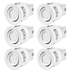 SGL 3 Inch LED Recessed Lighting Kit, IC Rated, 6x GU10 Dimmable 6w LED Bulbs Included, 2700K Wa ...