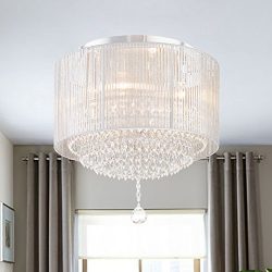 DANXU LIGHTING Mini Style 4-Light Chrome Finish Crystal Chandelier Pendent Light Ceiling Light f ...