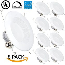 8 PACK – 13W 5/6inch Dimmable LED Retrofit Recessed Lighting Fixture (=75W) 3000K Warm Whi ...