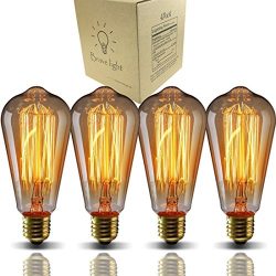 E26 Edison bulbs 40 Watt Dimmable St64- Industrial Pendant Filament Light Bulbs with Vintage Ant ...