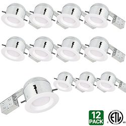 Hykolity 6″ White LED Remodel Recessed Lighting Kits, IC Rated Remodel Housing and Dimmabl ...