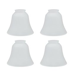 Aspen Creative 23026-4 Transitional Style Replacement Bell Shaped Glass Shade (4 Pack), Frosted