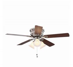 Hampton Bay Clarkston 44 In. Brushed Nickel Ceiling Fan with Light Kit