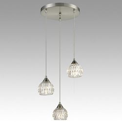 AXILAND Industrial Rustic 3-Light Dining Room Pendant Kitchen Island Lighting Fixture Brushed Nickel