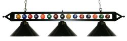 59 ” Black Metal Ball Design Pool Table Light Billiard Lamp Choose Black, Red, Green Metal ...