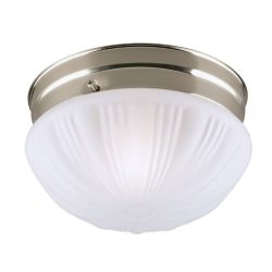 Westinghouse 6720900 One-Light Flush-Mount Interior Ceiling Fixture, Brushed Nickel Finish with  ...