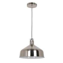 Ohr Lighting IGLU Industrial Hanging 1 Light Metal Pendent Nickel Silver