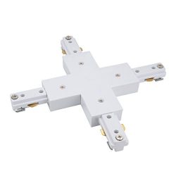 uxcell Track Connector 3-Wire 4-Way Rail Joiner Light Mounted Fitting White