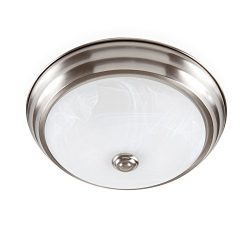 Designers Fountain EVLED502-35-DF Modern Brushed Nickel LED Flush Mount with Alabaster Glass, 11 ...