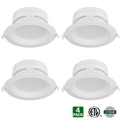 Hykolity 6″ LED Recessed Ceiling Light Dimmable Downlight With Junction Box 15W [100W Equi ...