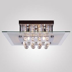 Gracelove–[US Stock]–Comtemporary Crystal Drop Flush Mount Lights with 5 Lights in S ...