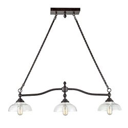 LOG BARN 3-Light Linear Kitchen Island Lighting Billiard Lights Chandeliers Pendant Lighting