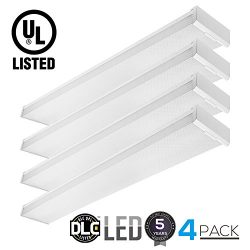 42W LED Wraparound Flush Mount Ceiling Light Fixture, 4ft LED Garage Shop Light, 4400Lm, DLC &am ...