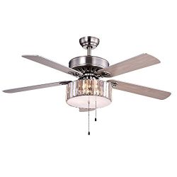 Warehouse of Tiffany CFL-8174SN Kimalex Wood Nickel Crystal Ceiling Fan