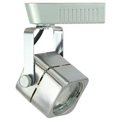 Direct-Lighting Brushed Steel MR16 Square Low Voltage Track Lighting Head