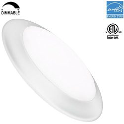 Westdeer 5/6” Dimmable LED Disk Light Flush Mount Ceiling Fixture, 15W (100W Replacement), 3000K ...