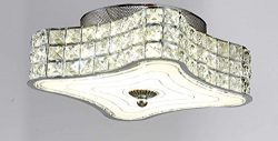 Elizabeth Lighting Crystal Chandelier, Flush Mount Ceiling Pendant Light Fixture, Chrome Finish, ...